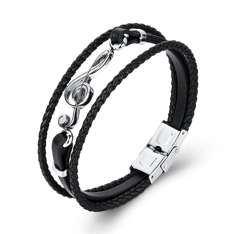 Unique Punk Style Stainless Steel Musical Notes Bracelets - friipe