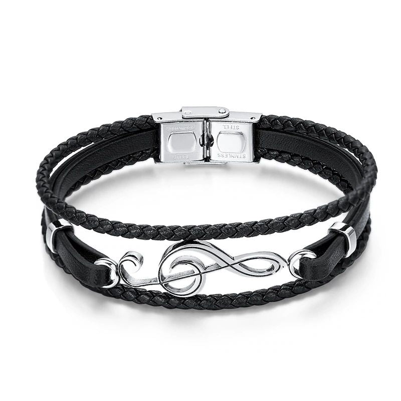 Unique Punk Style Stainless Steel Musical Notes Bracelets - friipe