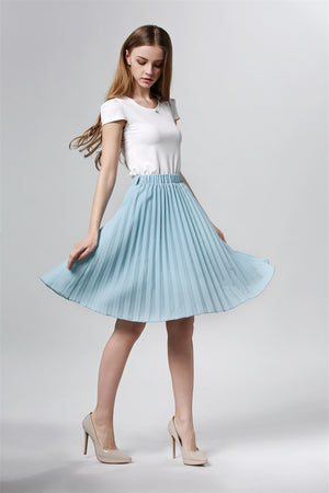 Autumn Women  Elastic High Waist Pleated Skirt - friipe