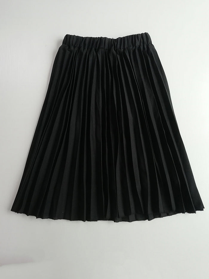 Autumn Women  Elastic High Waist Pleated Skirt - friipe