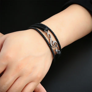 Unique Punk Style Stainless Steel Musical Notes Bracelets - friipe